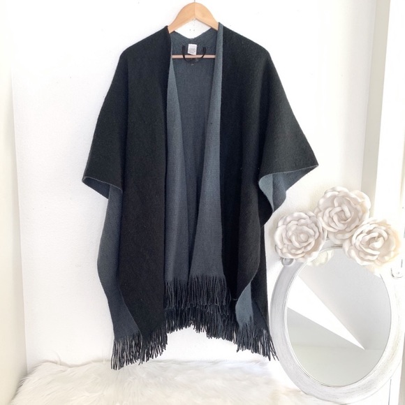 Black and grey fringe kimono - Picture 7 of 7